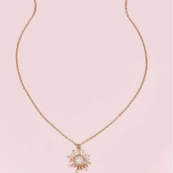 Golden Sun Flower Boho Festival Designed Necklace - Picture 2 of 8